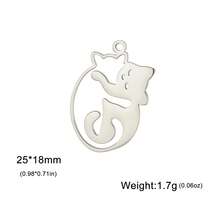 AMAXER 1个不锈钢简约可爱猫咪吊坠，是制作珠宝、手链、项链、送给朋友、情侣、同学的完美礼物。 - 動物系列 - 查看 16