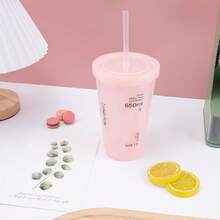 1pc 22oz Plastic Coffee Cup With Straw And Lid, Suitable For Parties, Drinking, Coffee, Mother's Day, Weddings, Birthdays, Bachelorette Parties, Gifts For Wife, Girlfriend, Family, Party Decor And Outdoor Activities - Multicolor - View 10