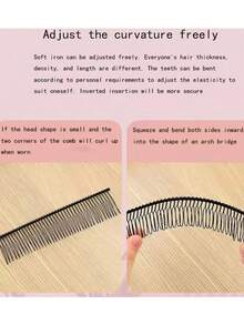 4/10 pièces Pinces à cheveux en métal simples pour femmes - couleur unie, design ondulé, convient pour les franges et les coiffures ébouriffées, pinces à cheveux rectangulaires antidérapantes, outils de coiffure, accessoires de beauté pour cheveux - Noir - Voir 5