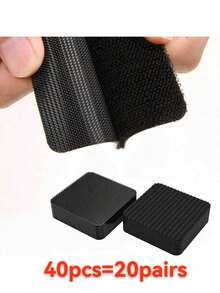 10片/20片/40片强力粘性魔术贴汽车脚垫固定器沙发床单隐形贴片避光垫双面胶贴片 - 黑色 - 查看 18
