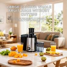 SOKANY 03033 Multi-Function Centrifugal Juicer. Equipped With 3-Inch Wide Feeding Chute. 800W Power, 500ml Large Capacity. 3-Speed Adjustment, 304 Stainless Steel Material. Suitable For Home And Restaurant, Can Extract Various Fruits And Vegetables. Essential Kitchen Tool. - EU C Type Plug(220-240V) - View 2