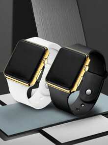 2 件时尚简约 LED 数字显示方形电子手表，适合年轻学生，适合日常生活，是学校、聚会、旅行的必备品，也是送给朋友、生日、节日和毕业季的完美礼物。送礼的理想之选 - 彩色 - 查看 13