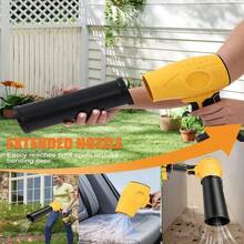 Cordless Leaf Blower - 40,000 RPM Handheld Powerful Blower, 145 MPH High-Speed Airflow, Equipped With Extended Nozzles (Long/Flat/Round) For Removing Leaves/Snow/Dust, Lightweight (2.64 Lbs), Low Noise Mode And Earplugs. - Màu vàng - Xem 3