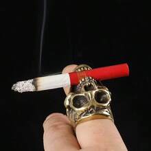 1个骷髅头指环雪茄夹，创意个性化男士雪茄指环支架，便携式雪茄夹，吸烟配件，时尚香烟指环，硅胶烟嘴环，适用于传统吸烟配件