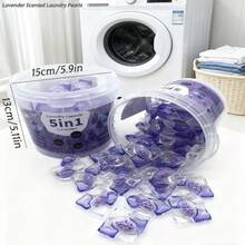 80pcs Bucket Lavender 5-In-1 Laundry Detergent Capsules, Concentrated Laundry Liquid For Deep Cleaning And Fragrance - Multicolor - View 4