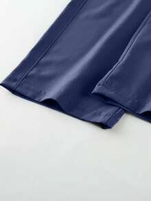 1pc Young Boys' Fashionable Versatile Casual Comfortable Street Chic Commute School Vacation Daily Wear Dirt-Resistant Soft Multi-Pocket Straight Leg Cargo Pants, Spring/Summer/Autumn/Winter - Navy Blue - View 6