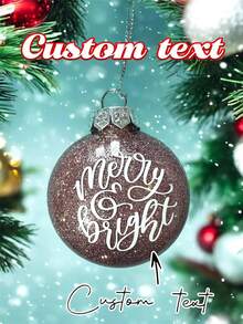 Enfeite de Natal Personalizado, Decoração de Natal com Nome Personalizado, Bola de Natal, Decoração de Natal Personalizada, Enfeite de Natal com Nome da Família, Amigo Secreto Enfeite de Natal Personalizado/Decoração de Árvore de Natal com Nome Personalizado/Presente de Decoração Personalizada para Família ou Amigos, Cor Aleatória
