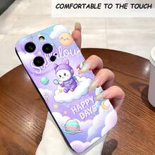 1PC Phone Case ,  Cute Cat Cloud Planet Stars , Stylish Phone Case, Phone Decoration, All-around Lens Protection, Creative Small Gift, Funny Gift for Boys and Girls - Negro - Ver 2