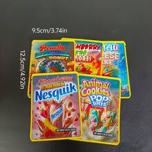 100 Holographic Film Bags - Waterproof, Durable 3.5g Glossy Gift Bags, Suitable For Candy, Party Favors, Birthdays, Holidays (Peach, Pink, Green, Blue, Purple, Brown) - Ideal Choice: Nesquik, Donut, Strawberry Cake Themes - Reusable Party Decoration And Storage Bags, Candy Packaging, Fun Design, Durable Material, Small Businesses, Holiday Decorations, Waterproof Material, Event Organizer - 100 mặt hàng - Xem 6