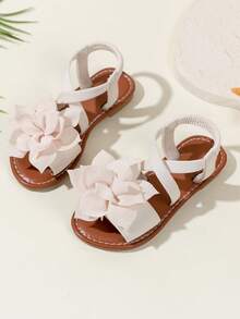 1双夏季新款儿童公主大花朵凉鞋，女童时尚休闲凉鞋