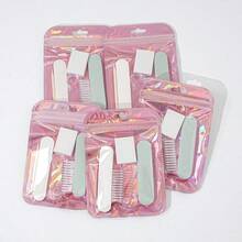 1/5/10/20pcs Manicure And Pedicure Set, Mini Nail File And Orange Nail Stick Set, Double-Sided Nail File, Wooden Cuticle Pusher, Nail Cleaning Tools, Nail Stick, Nail Art Brush,Nail Tech Supplies For DIY Nail Polishing Care - Pink - View 2