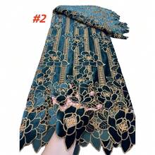 非洲天鹅绒蕾丝面料 2026 高品质尼日利亚蕾丝 法国天鹅绒蕾丝面料，适用于派对、婚礼礼服缝纫面料 - 彩色 - 查看 6