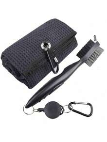 1 Set Golf Cleaning Kit - 40*60CM Golf Towel + Double-Sided Club Brush - One Size - View 7