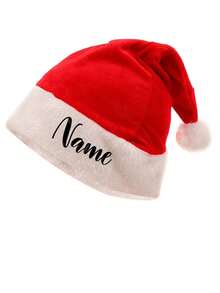 Personalized Santa Holiday Hat Adult, Pink Neutral Style Thickness Velvet Warm And Comfortable New Year's Holiday Party, Red Plush Edge Christmas Hat For Adults, Non-Woven Fabric Hat, Santa Hat Holiday For Adults Unisex Velvet Comfort Extra Thicken Fur Xmas Hat For New Year Festive Party, Xmas Holiday Hat For Adults, Touch Soft And Comfortable Velvet Thickened Santa Hats For Christmas New Year Holiday Party Supplies,Christmas Gift Supplies