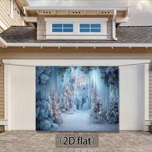 1pc Winter Wonderland Backdrop - Snowy Forest & Icicles Photography Background With Frozen Waterfall,  No Electricity Needed, Durable Polyester Fabric For Christmas, Winter Parties, Photo Booths,  Home Decor - Indoor/Outdoor Decoration, Winter Wonderland Decorations, Holiday Photo Booth, Snowy Landscape,  Easy Setup Banner, 2D Flat - 彩色 - 查看 5