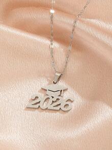 2026 Graduation Cap Necklace, Stainless Steel Material, Gold Sandblasted Finish, Suitable For Male And Female Graduates, Friends, Graduation Gift, Back To School Accessory - Multicolor - View 11
