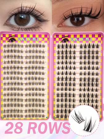 308 racimos de pestañas postizas esponjosas, naturalmente suaves y de gran volumen. Adecuado para principiantes. Curvado y rizado. Viene para la autoapplicación en casa.