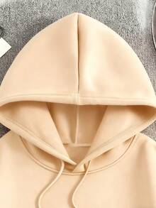 Women's Hooded Sweatshirt, Disney, Mickey Mouse, Cartoon Pattern - Printed Design, Casual Loose Women's Top, Soft And Skin Friendly, Windproof And Warm, Suitable For Various Occasions Such As Home And Outdoor Wear In Autumn And Winter Seasons - Màu be - Xem 3