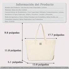 Bolsas de Mano Gran Capacidad Bolso Bandolera Mujer de Bolso Tela para Mujer Bolsa de Hombro Ligero Hobo Lavable Tote Bolsos Plegables con Bolsillo Interior Bolso de Viaje Elegante Moda - Beis - Ver 5