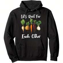 Let's Root For Each Other And Watch Each Other Grow Pullover Hoodie - Women's Pullover Hoodie  60% Cotton 40% Polyester Casual Sports, Daily Fashion,  Loose Fit, Party Outfits,Gift, Unisex Style, Black,S-3XL - Đen 19 - Xem 1