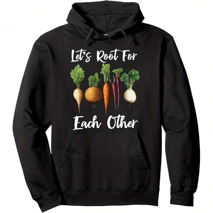 Let's Root For Each Other And Watch Each Other Grow Pullover Hoodie - Women's Pullover Hoodie 60% Cotton 40% Polyester Casual Sports, Daily Fashion, Loose Fit, Party Outfits,Gift, Unisex Style, Black,S-3XL - Đen 19 - Xem 1