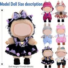 24件套布娃娃服装及配件套装，包含12套服装——3条连衣裙、3个头饰、3件上衣、3条裤子+12个耳机/眼镜/鞋子——适合5.91-6.69英寸的娃娃 | 圣诞礼物（不含娃娃）