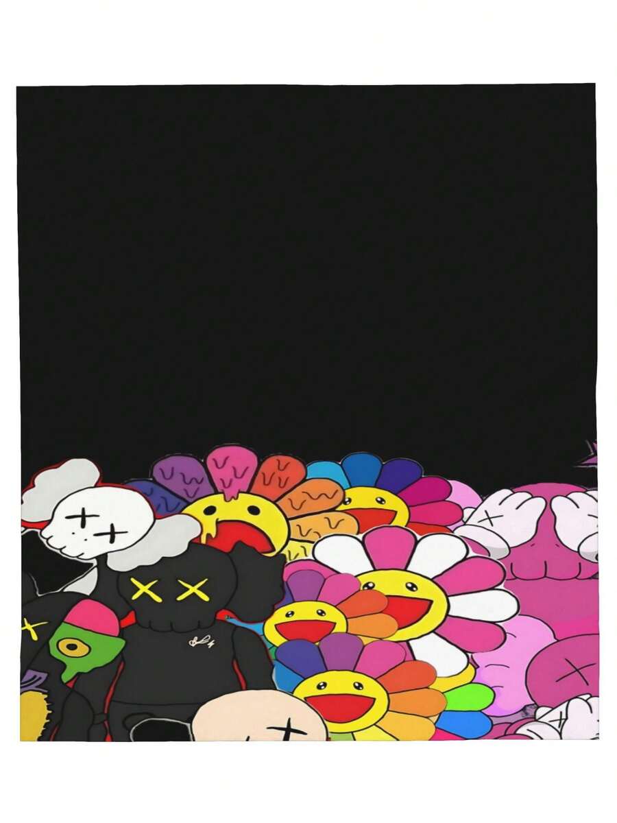 Kawss Merch Kawaii Kaw Blanket For Men Women Warm Cozy Fluffy Throw Blankets For Bed - 黑色 - 查看 1