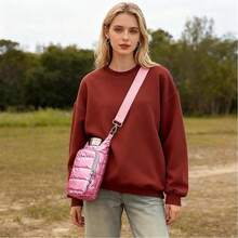 Water Bottle Holder With Strap, Hands-Free Crossbody Water Bottle Carrier Bag W/Phone Pocket - 玫紅色 - 查看 7