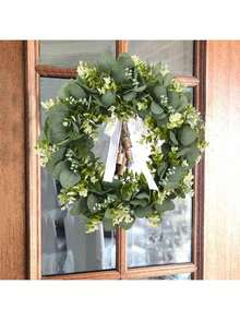 10/1000 piezas Hojas de eucalipto artificiales, plantas falsas, decoración para el hogar, restaurante, sala de estar, jardín exterior, arreglos florales, accesorios de fotografía, jarrones, paredes de flores, coronas, ramos de novia, decoraciones de boda, materiales DIY para coronas, decoración de fiesta de cumpleaños, accesorios de decoración del hogar - Verde 1 - Ver 6