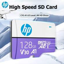 HP MicroSD 64GB 128GB C10 存储卡 256GB 迷你 SD 卡 SDCH SDXC 适用于笔记本电脑和台式机 蓝色 MicroSD 卡 32GB - 紫色 - 查看 3