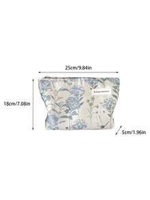 1个装碎花拉链化妆包，可爱花卉化妆包，Y2K美学便携式洗漱包，化妆收纳袋，护肤包，洗漱包，旅行必备，邮轮必备，宿舍必备，婚礼伴娘礼物，妈妈礼物，生日礼物，送给朋友和老师的礼物，家居装饰，床头唇油收纳盒，化妆包旅行洗漱收纳盒