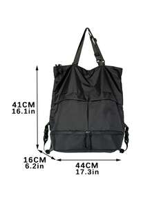 حقيبة كبيرة السعة متعددة الاستخدامات، حقيبة ظهر نايلون بلون واحد