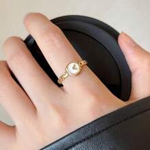 Reverse Clock~ Niche Personalized Design Watch Chain Ring - Gold Watch Ring - View 3
