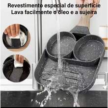 4-In-1 Non-Stick Frying Pan: Perfect Meat, Eggs, Hamburgers, And Sandwiches All In One Pan! - màu đen - Xem 6