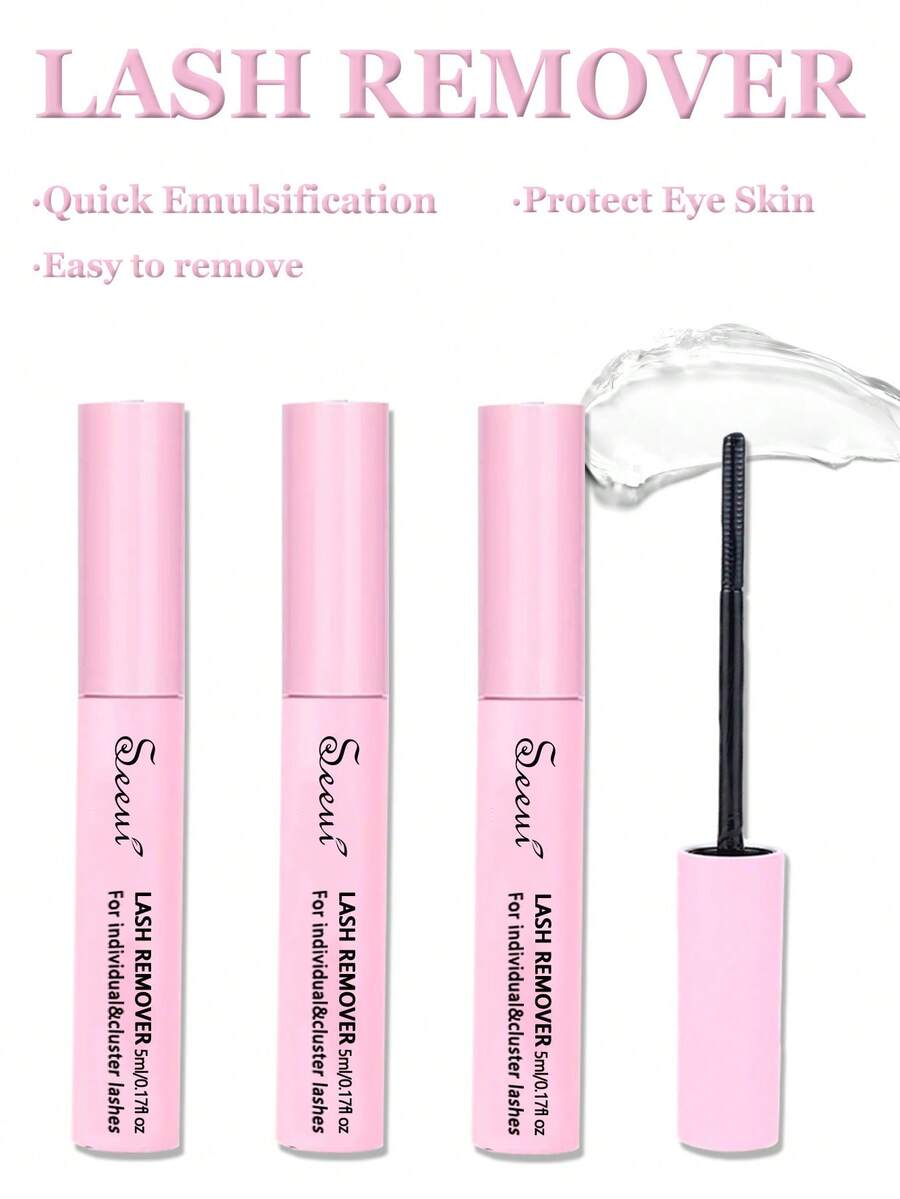3pcs/2pcs/1pc Lash Remover For Cluster Lashes 5ml Remover For Lash Extensions At Home Lash Clusters DIY Eyelash Extension Remover DIY Lash Extension Remover Adhesive - 黑色 - 查看 1