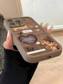 Funda Inspiradora para Teléfono Móvil, Diseñada con Citas Elevadoras y Patrones Florales, Adecuada para ,  16,  16 ProMax,  15,  15 ProMax,  14,  13,  12 y  11 Pro, Hecha de Material TPU y Ofrece Protección Antigolpes. Perfecto para familiares, amigos, niños, cumpleaños, primavera, días festivos, novios, novias y regalos del Día de San Valentín. - Café integral - Ver 4