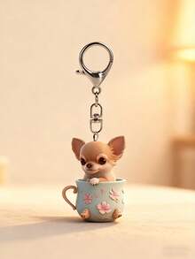 Puppy Keychain, Puppy-Shaped Pendant ,Cute Puppy Bag Pendant, Keychain Pendant,Glitter Puppy Charm Keychain , For Bag, Sparkling & Metal Accessory,Simple And Fashionable, For Purses And Bags For Women,Fashionable Embellishment, Exquisite Decoration Of Daily Life,Gifts For Women And Girls, Valentine's Day, New Year's Gifts,Small Gift Exchange - Multicolor - View 2