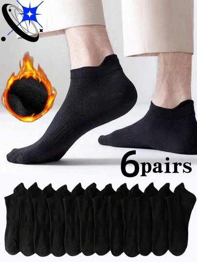6 أزواج من جوارب الكاحل الرياضية ذات الخصر المرن للرجال، مناسبة للحياة اليومية والملابس المنزلية والرياضة، جوارب رياضية عصرية للجري في الهواء الطلق، جوارب مريحة للحياة اليومية. جوارب للجري والجيم والكرة السلة، مناسبة للشتاء، جوارب مناسبة لجميع المواسم للكريسماس والشتاء في البيئات الباردة، جوارب رياضية