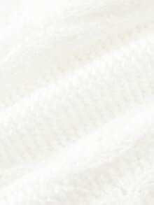 FOR BEAUTY 秋冬新款圆领扭结印花长袖针织衫，女士宽松白色简约通勤风休闲套头衫，长袖保暖慵懒风上衣，新年必备 - 白色 - 查看 9