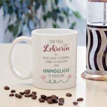 1pc-Color Ceramic Mug 11oz, Microwave, Funny, Unique Thank You Message Teachers, Reusable, Hand Wash Only, Multipurpose Use, Thanksgiving & Labor Day - Blue Gall Blue Handle - View 12