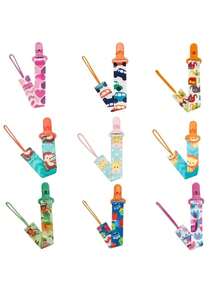 1/2/3 Piece Baby Pacifier Clip Set - Pacifier Clips For Boys And Girls, Suitable For Most Pacifiers, Thanksgiving Gift - 彩色 - 查看 1