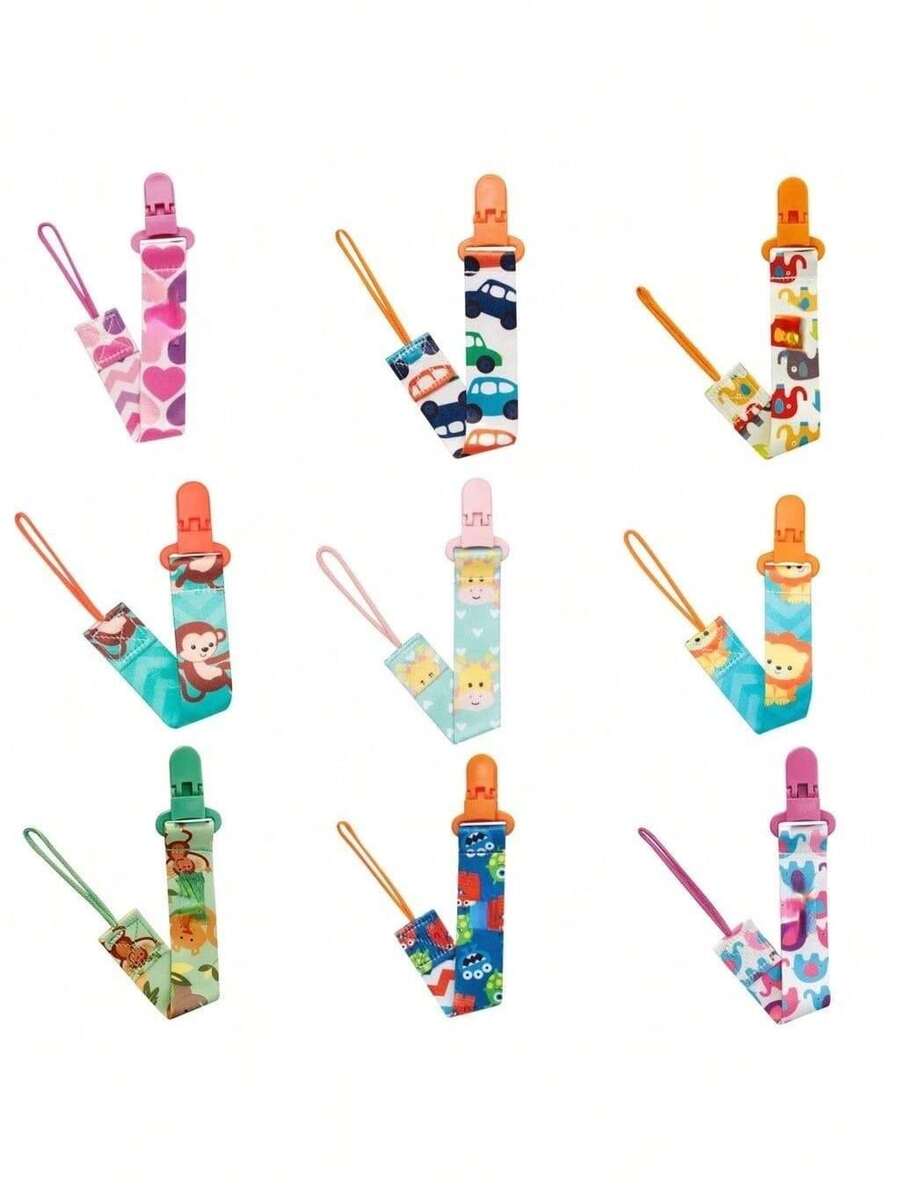 1/2/3 Piece Baby Pacifier Clip Set - Pacifier Clips For Boys And Girls, Suitable For Most Pacifiers, Thanksgiving Gift - 彩色 - 查看 1