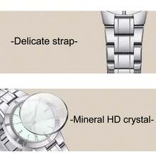 FILA 女士迷你腕表 27 毫米，精致钢质饰边和蝴蝶扣，超薄石英正装腕表 - 均碼 - 查看 5