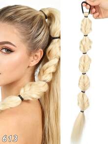 1顶20英寸马尾辫合成假发，女款泡泡辫，自然染色扭辫，扎辫子，脏辫，灯笼辫，适合女孩派对拍照 - 彩色 - 查看 15