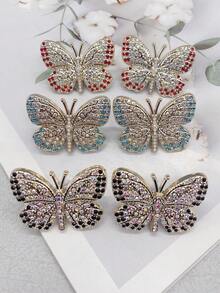 2 PIEZAS Encantos de cordones de zapatos de mariposa de resina colorida de lujo DIY Decoraciones para botas, zapatillas de mujer Cordones con piedras brillantes extraíbles Hebillas de accesorios personalizados Decoración de clips de zapatos Apto para zapatos con cordones de mujer Regalos de Navidad, Halloween, San Valentín, cumpleaños, fiesta (Zapatos no incluidos)