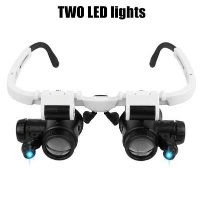 Head-Mounted LED Magnifying Glass With 3 Lens Options – High Power Dual-Eye Magnifier For Precision Work, Jewelry Repair, Reading, Crafts & Model Building