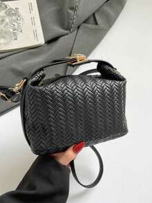Fashionable Contrast Color Handbag, Versatile For Commuting - Black - View 8