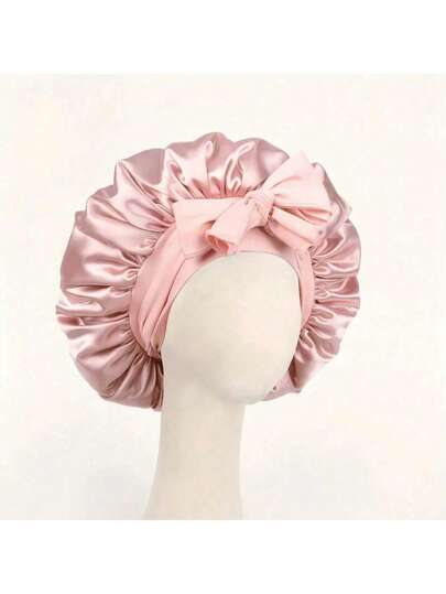 1/2 piezas Gorro de satén de seda lujoso con cordones ajustables - Gorro de cuidado del cabello ligero para comodidad durante toda la noche, perfecto para cabello largo, rizado o trenzado - Accesorio de baño premium, elegante y cómodo, cuidado del cabello nocturno unisex, verano, playa, vacaciones