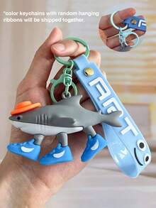 1pc Tralalero Tralala Keychain - Brain Rot Meme (Italian), Shark With Sneakers | Durable Iron & Silicone Hanging Accessory | Unique Gift For Kids | Casual Style | Novel Keychain | Optimistic Design | Sturdy Keychain | Tralalero Tralala | Teacher's Class Gift | Back To School Gift | Classroom Gift (Keychain Color And Style Are Random.) - Multicolor - View 23