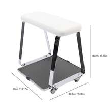 Shellovy Movable Pedicure Foot Rest Trolley Cart - Foot Bath Cart With Memory Foam Cushion, Tray & Wheels, Ideal For Beauty Salon - Black - View 3